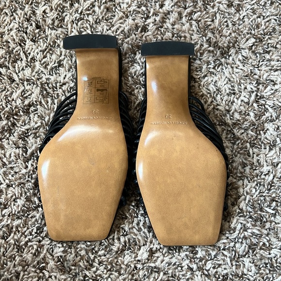 Jonathan Simkhai Audra Macrame Heeled Sandal in Black Size EU 36 | US 6 - Picture 10 of 12